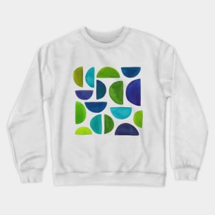 Blue Green Semi Circles Crewneck Sweatshirt